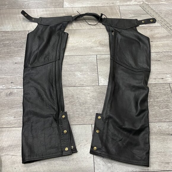 Leather Motorcycle Chaps US Made S Custom - Picture 7 of 7